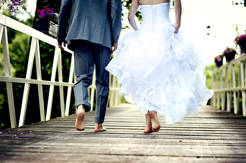 Beautiful wedding couple is enjoying wedding 